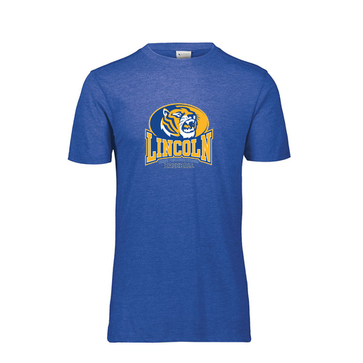 [FTSCUBRY-YS-LOGO3] Decker Youth Tri-Blend T-Shirt - Short Sleeve (Youth S, Royal, Logo 3)