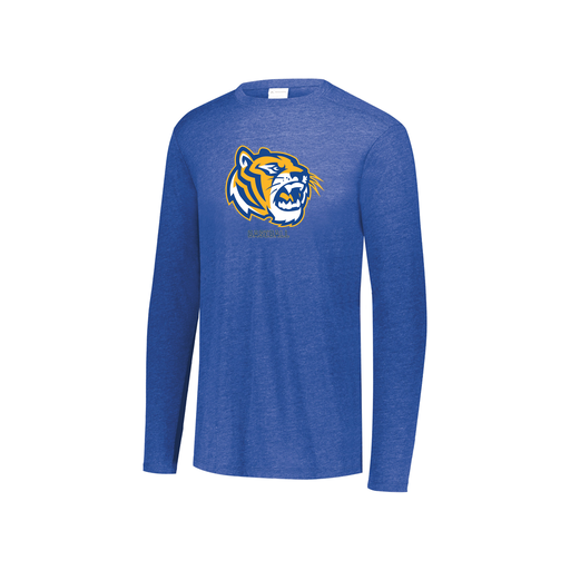 [FTLCUBRY-YS-LOGO2] Decker Youth Tri-Blend T-Shirt - Long Sleeve (Youth S, Royal, Logo 2)